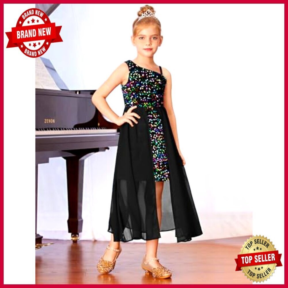 Sequin One Shoulder Formal Dress Elegant Pageant Prom Party Special Occasion - Picture 2 of 7
